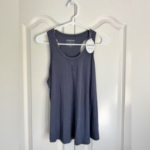 TikTIk Women's Medium Sleeveless Tank. Blue. V Stitching at Neck. Racer Back NWT